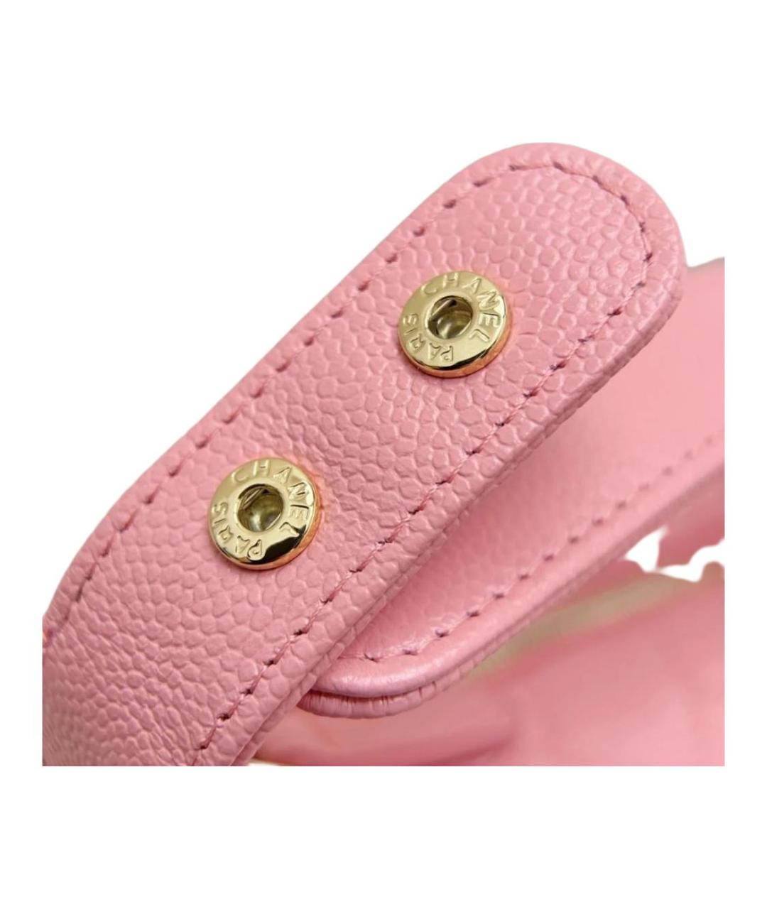 CHANEL Розовая кожаная сумка через плечо, фото 6
