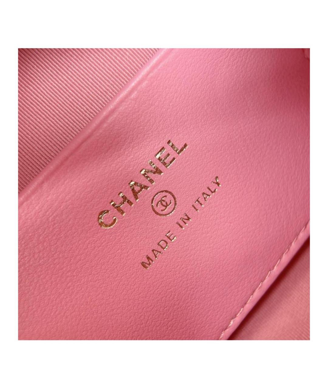 CHANEL Розовая кожаная сумка через плечо, фото 3