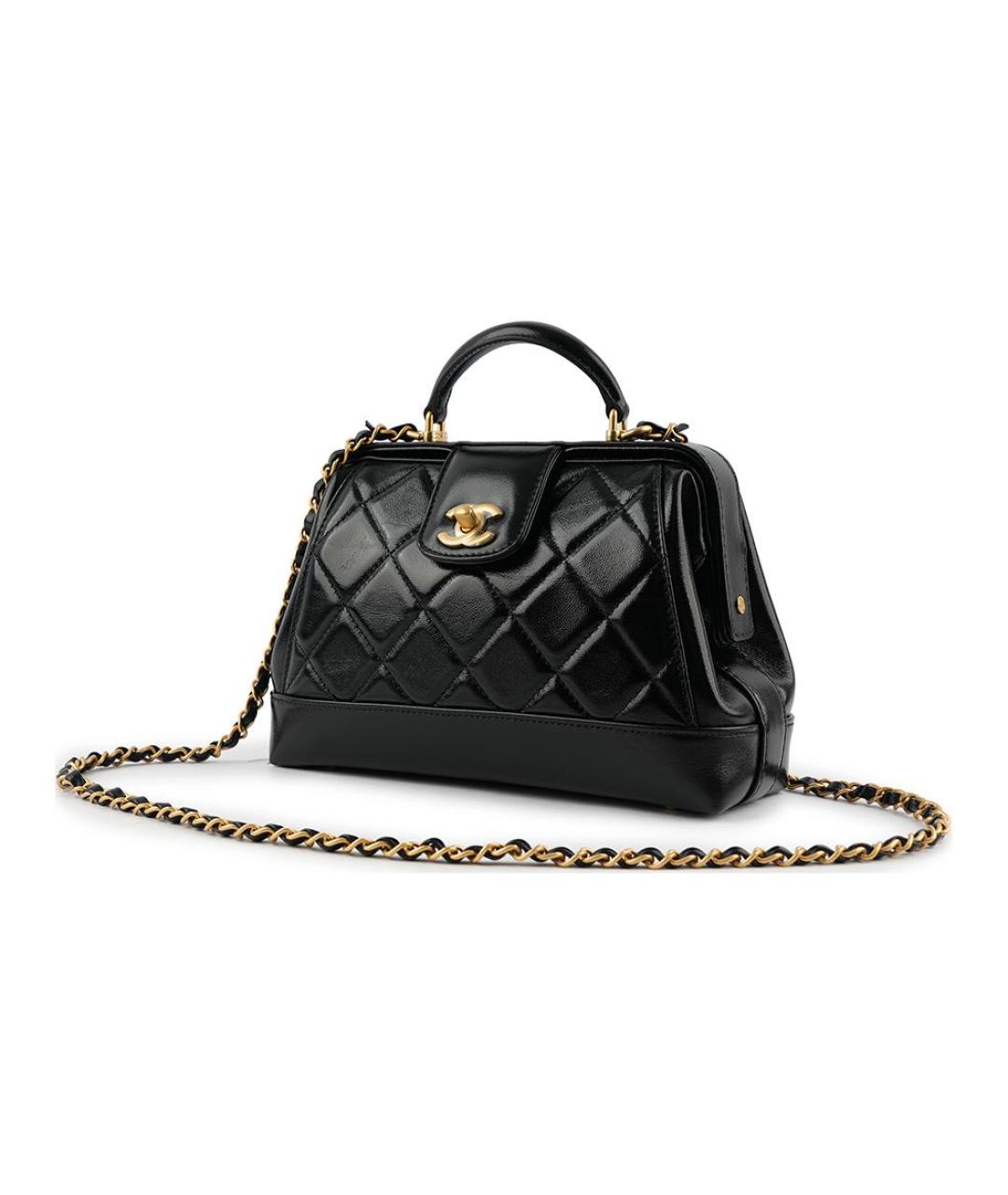 CHANEL Черная кожаная сумка через плечо, фото 3