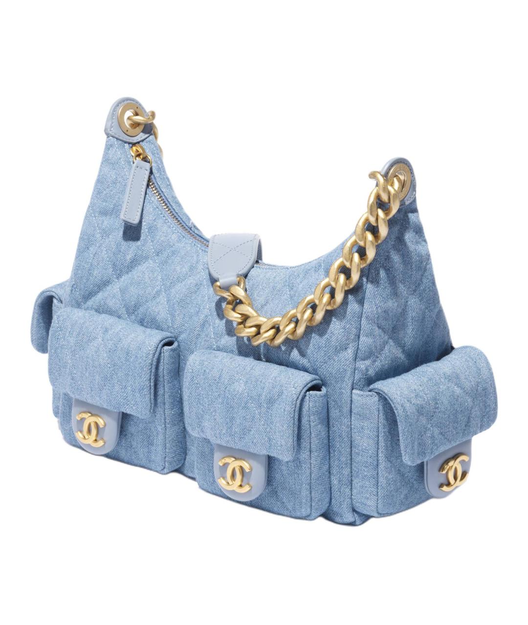 CHANEL Голубая сумка через плечо, фото 2