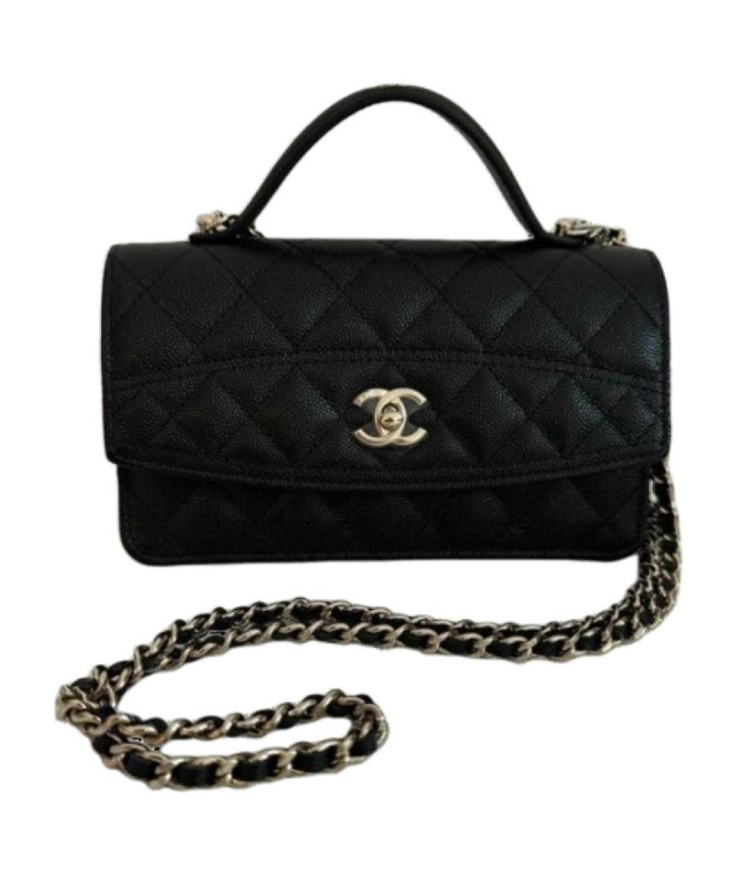 CHANEL Черная кожаная сумка через плечо, фото 1