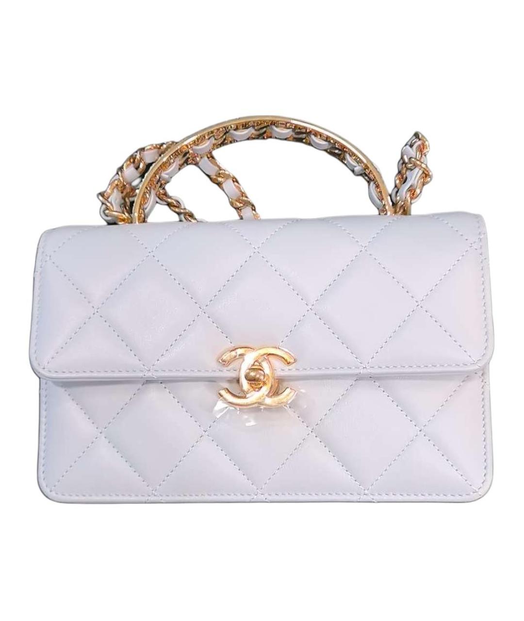 CHANEL Белая кожаная сумка через плечо, фото 1