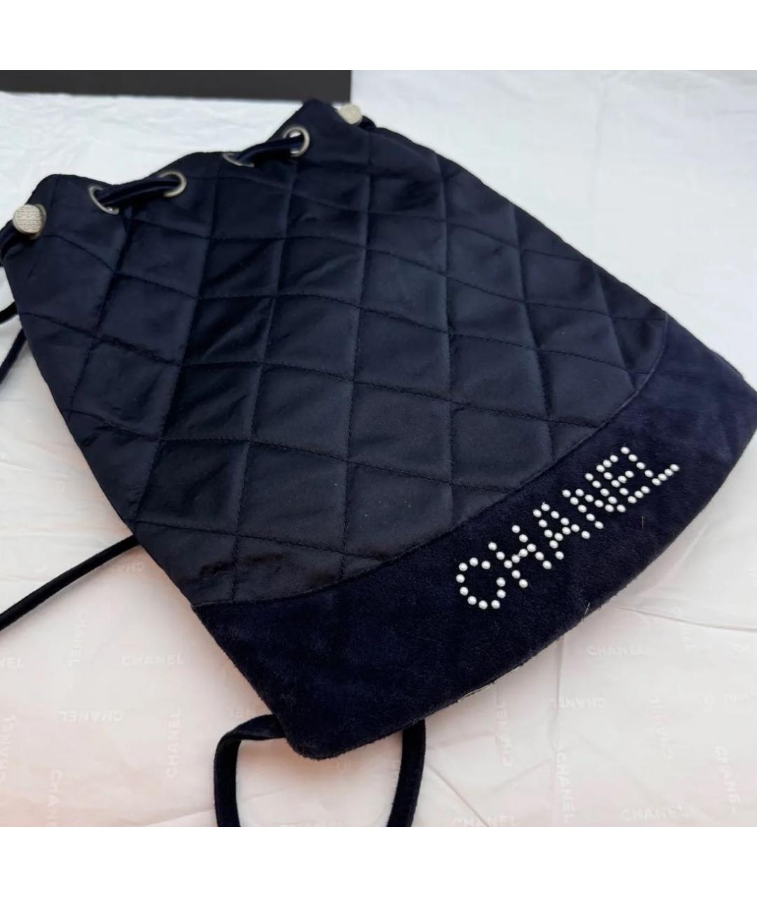 CHANEL Черный тканевый рюкзак, фото 4