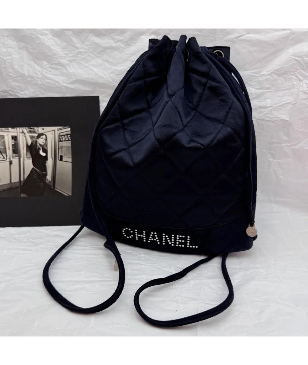 CHANEL Черный тканевый рюкзак, фото 2