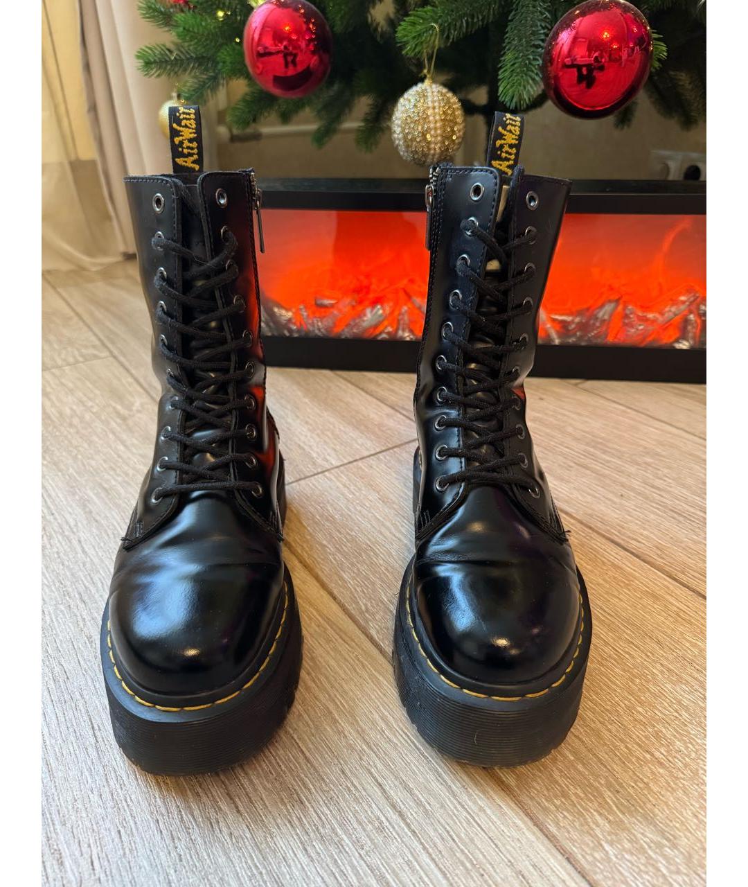 DR. MARTENS Черные кожаные ботинки, фото 3