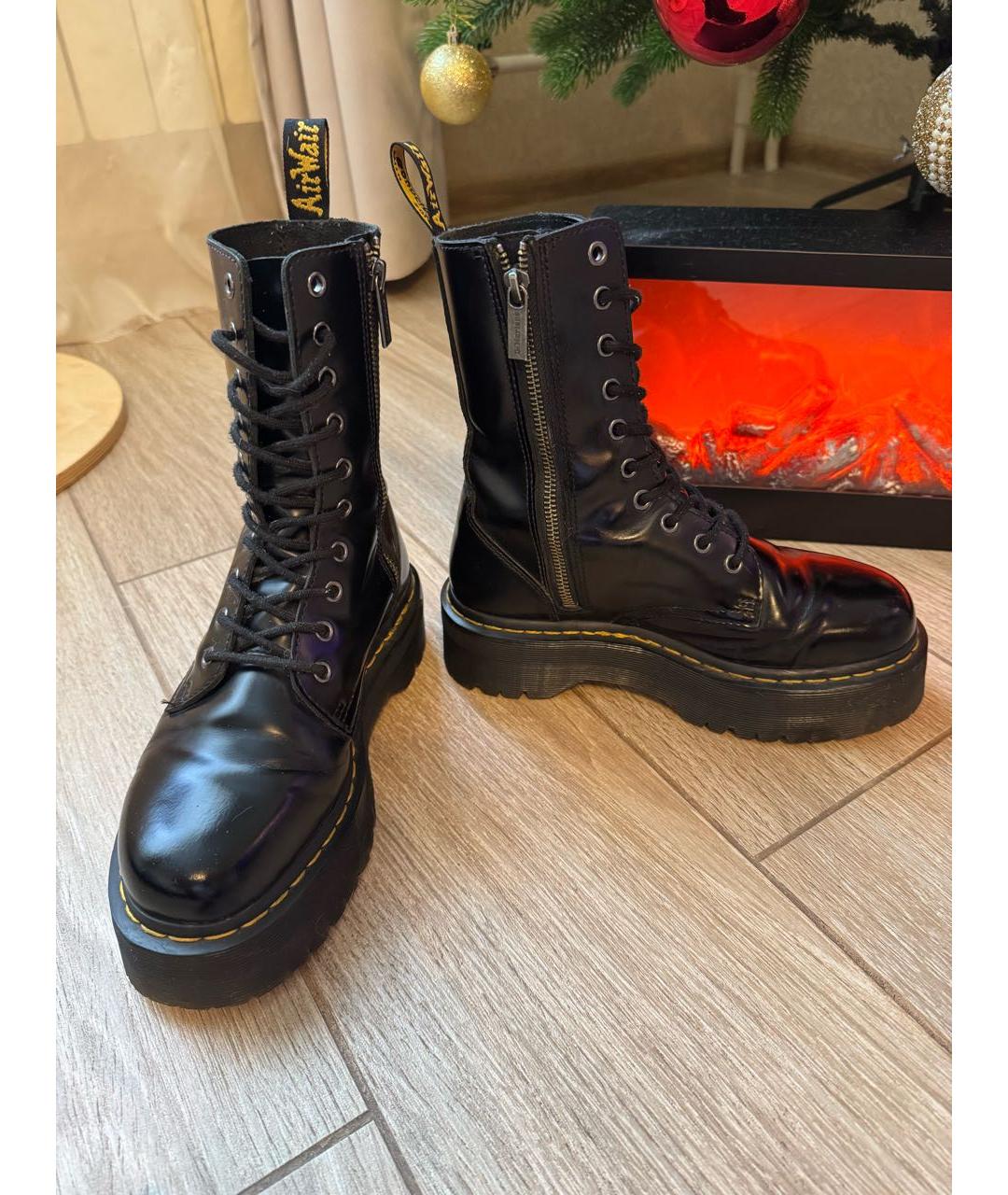 DR. MARTENS Черные кожаные ботинки, фото 2