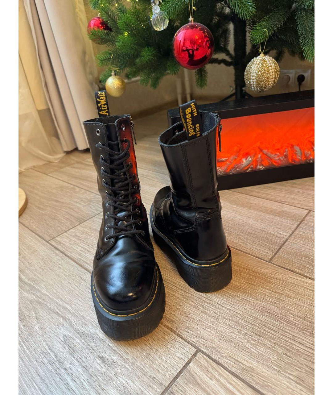 DR. MARTENS Черные кожаные ботинки, фото 7