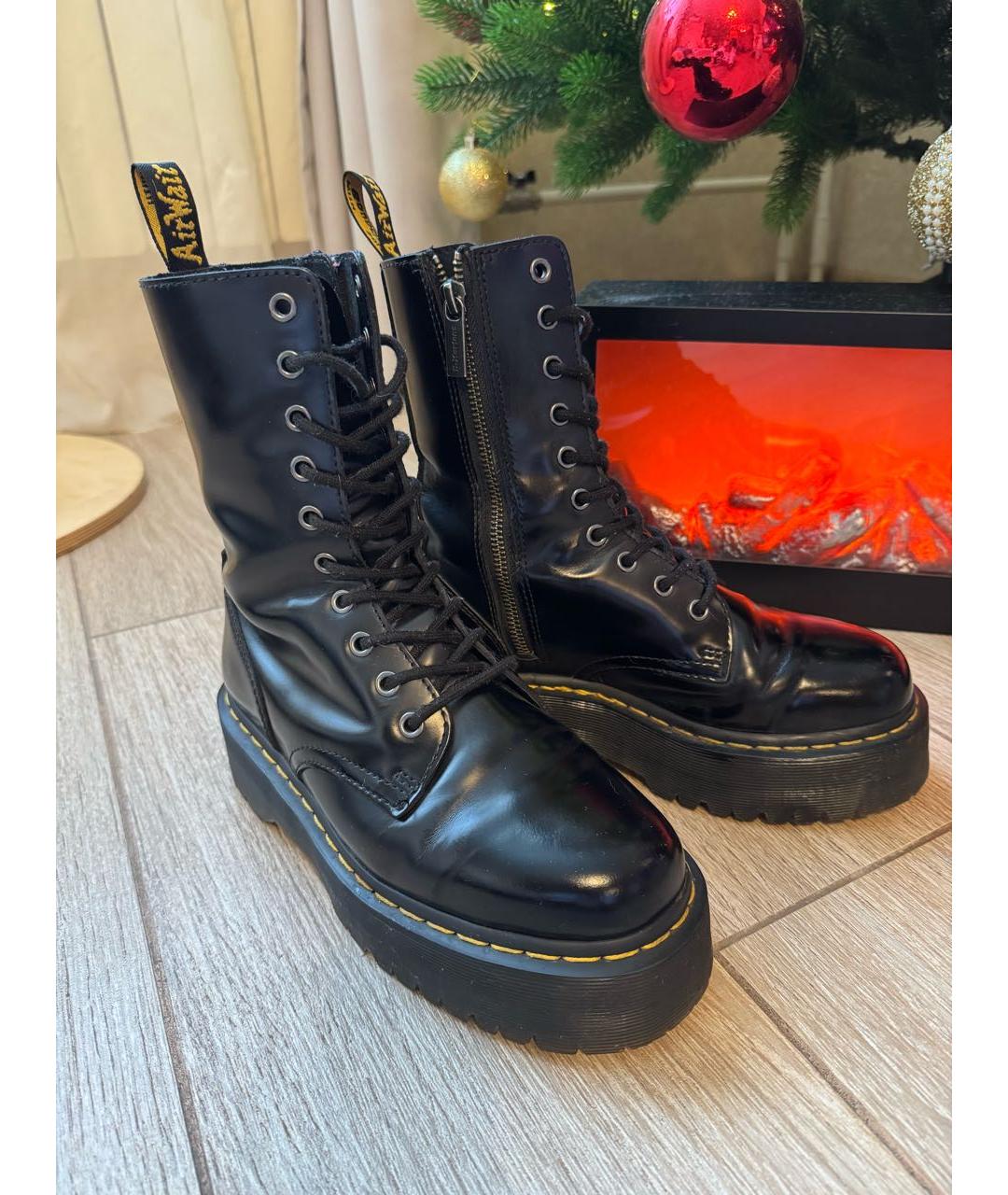 DR. MARTENS Черные кожаные ботинки, фото 6