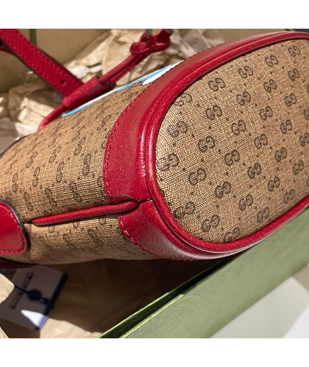 GUCCI Коричневая кожаная сумка через плечо, фото 4