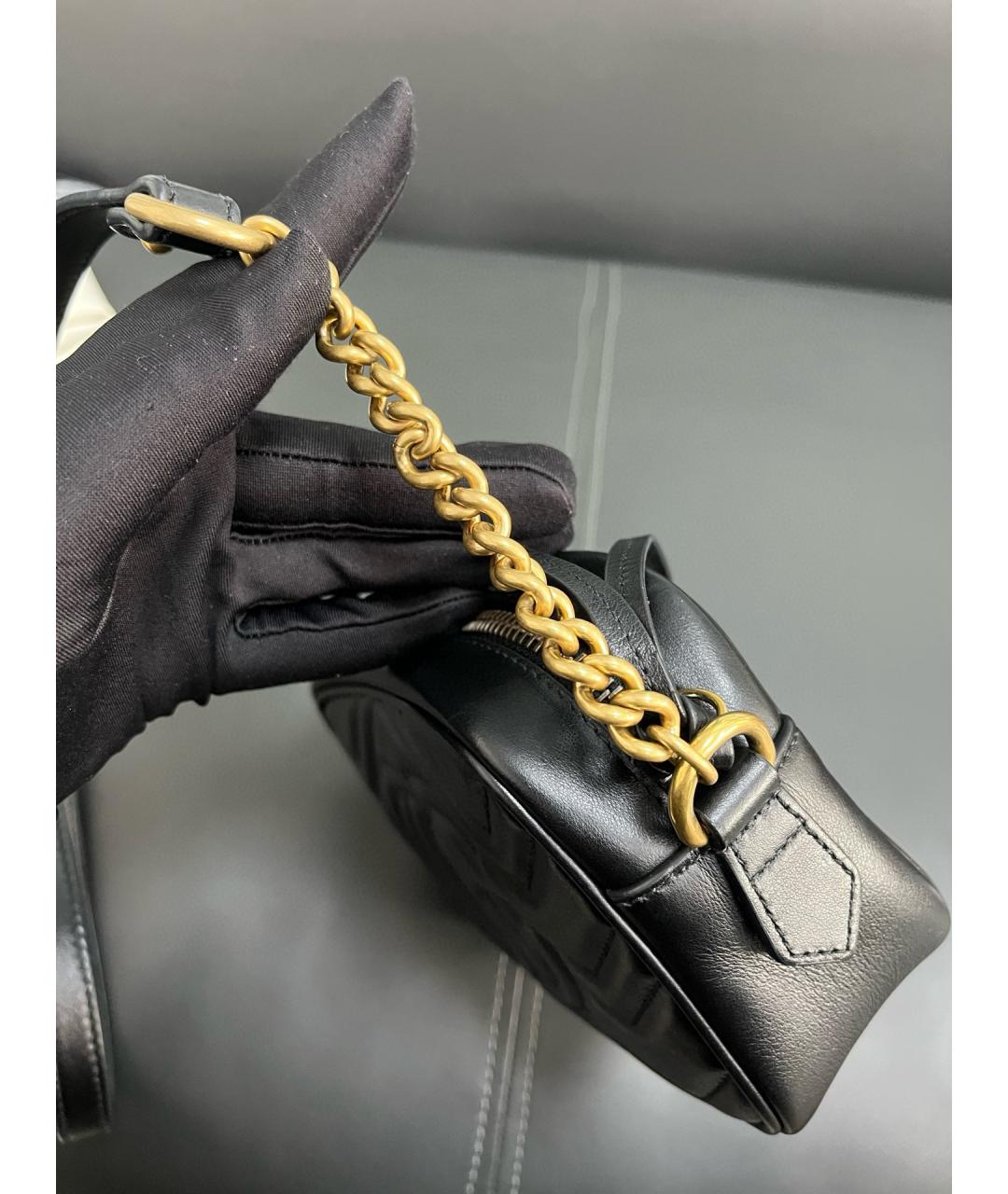 GUCCI Черная кожаная сумка через плечо, фото 8