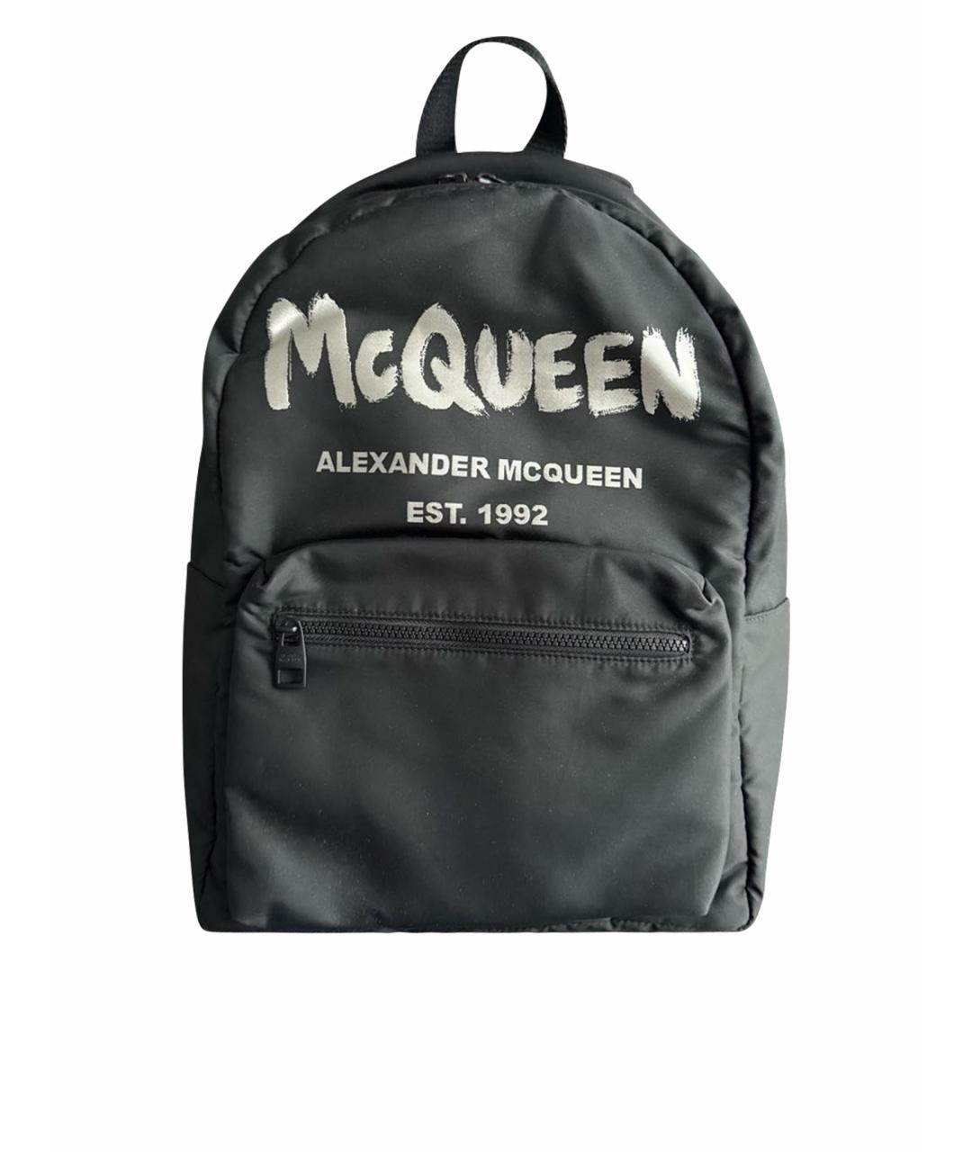 ALEXANDER MCQUEEN Черный тканевый рюкзак, фото 1