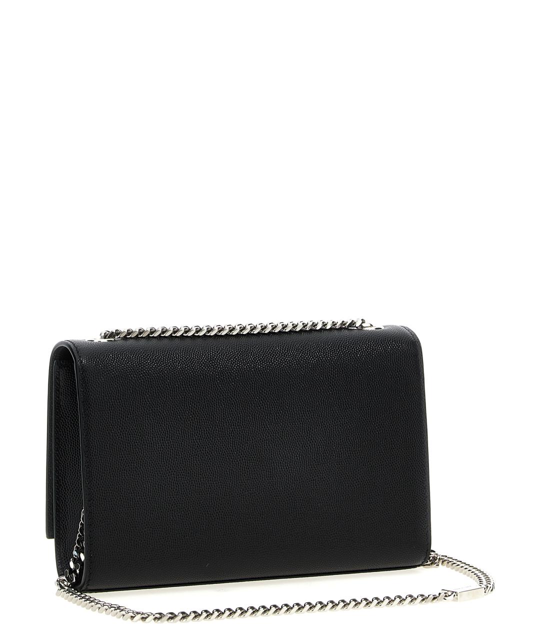 SAINT LAURENT Черная кожаная сумка через плечо, фото 2