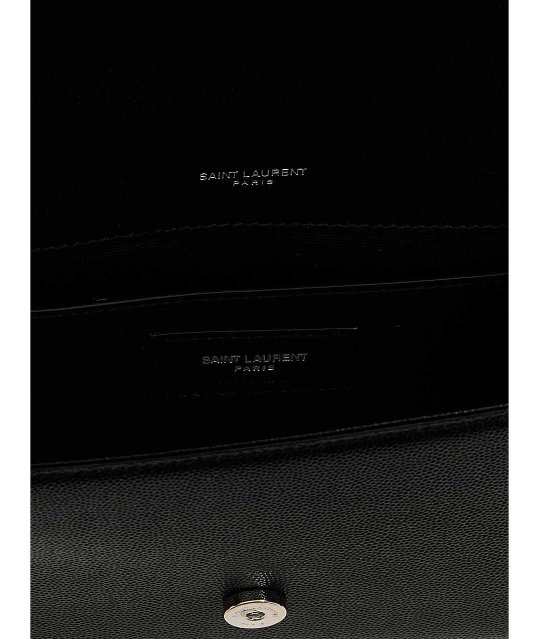 SAINT LAURENT Черная кожаная сумка через плечо, фото 4