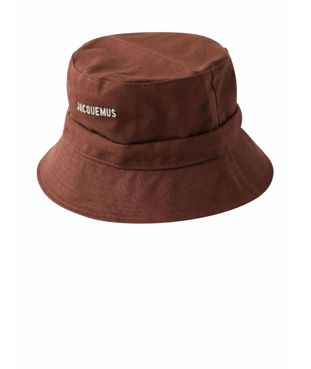 JACQUEMUS Коричневая хлопковая панама, фото 1