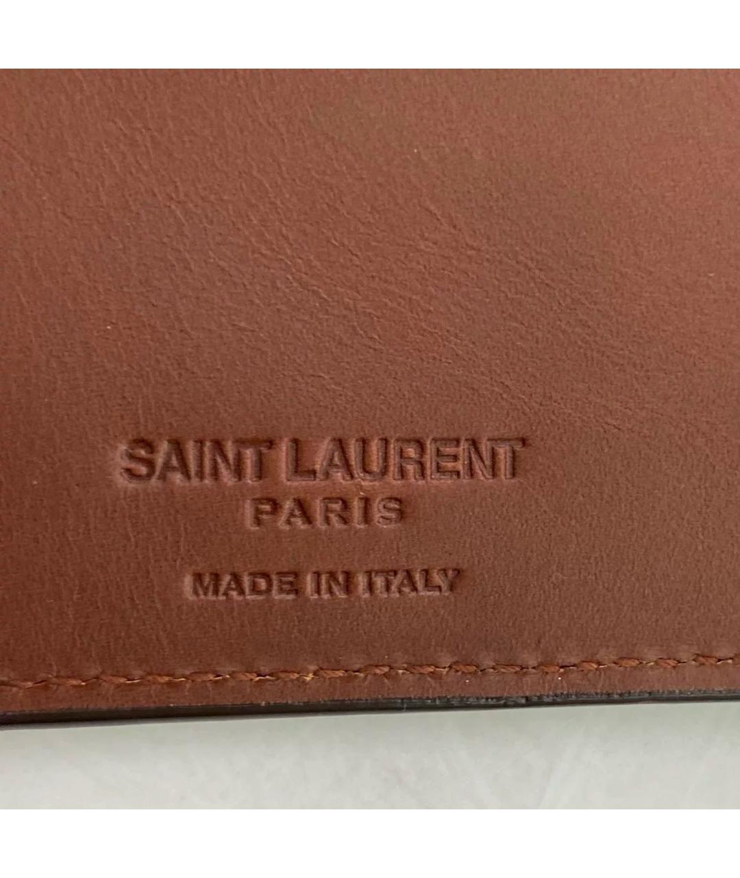 SAINT LAURENT Коричневый кошелек, фото 4