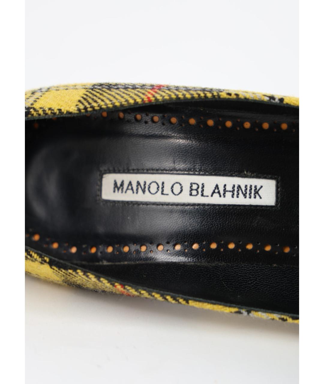 MANOLO BLAHNIK Черные текстильные туфли, фото 5