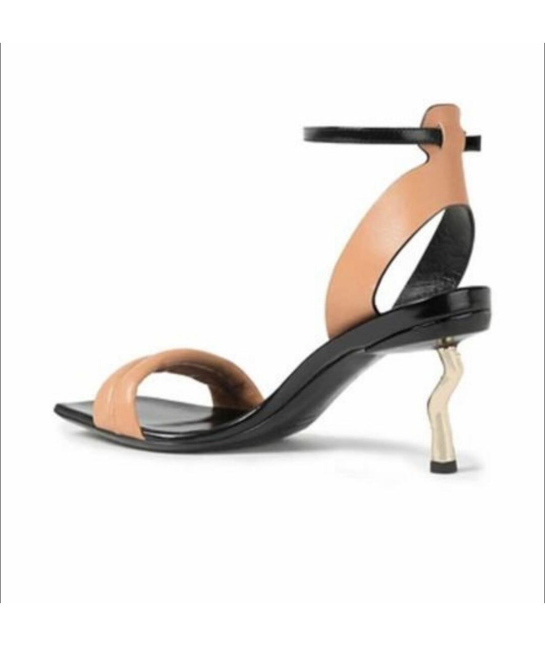 MCQ ALEXANDER MCQUEEN Коричневые кожаные босоножки, фото 4