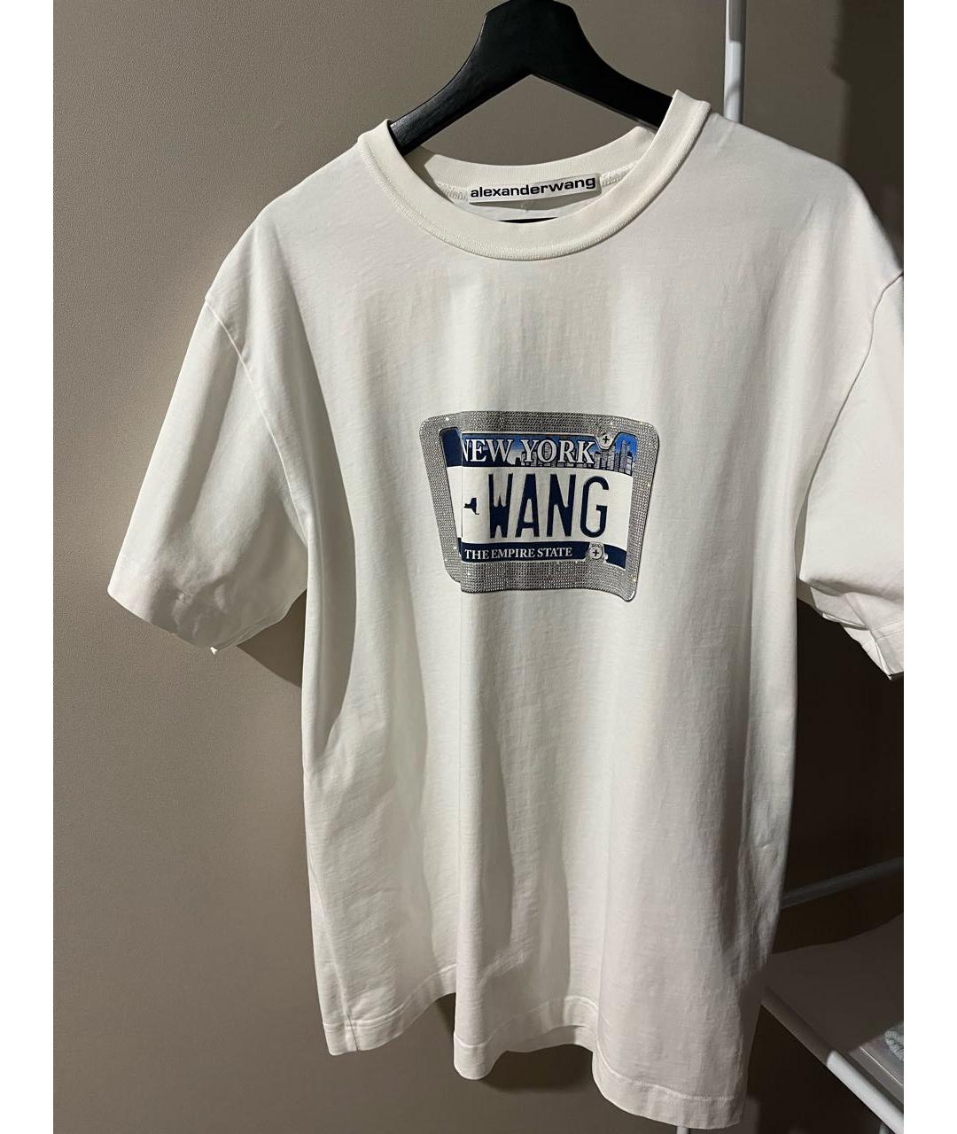 ALEXANDER WANG Белая хлопковая футболка, фото 4