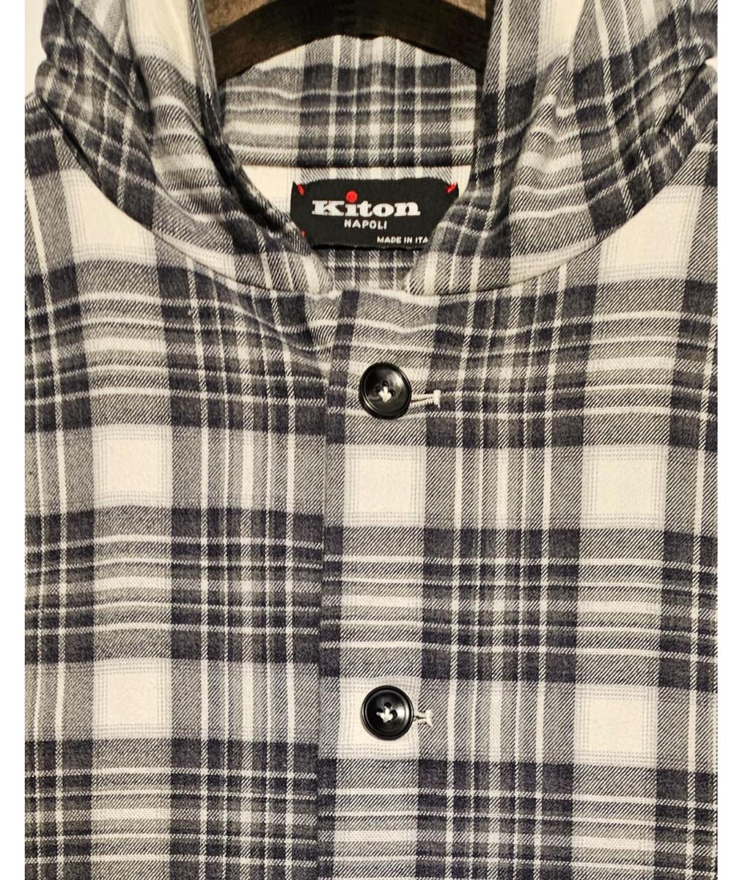 KITON Серая хлопковая кэжуал рубашка, фото 3