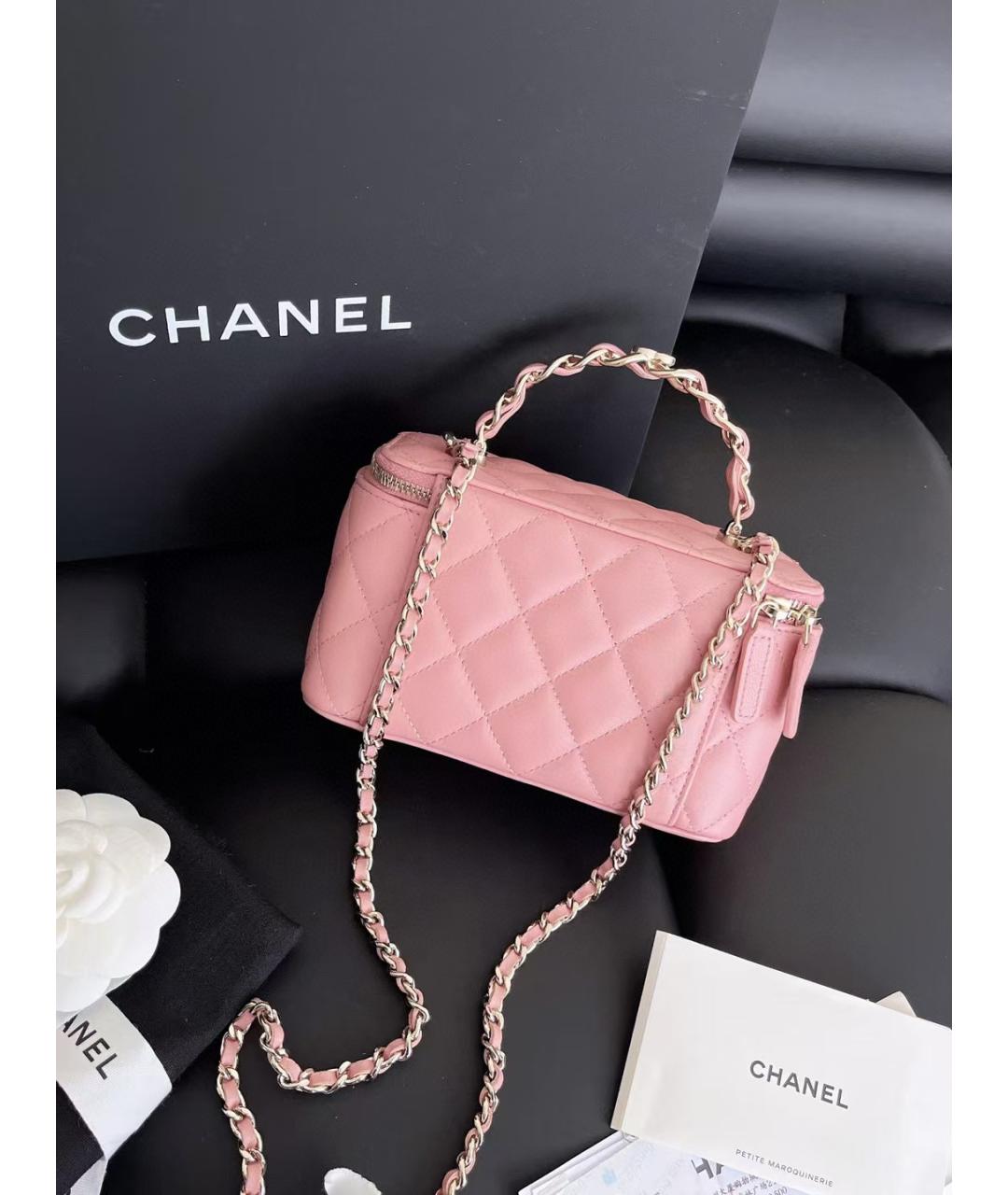 CHANEL Розовая кожаная сумка через плечо, фото 5