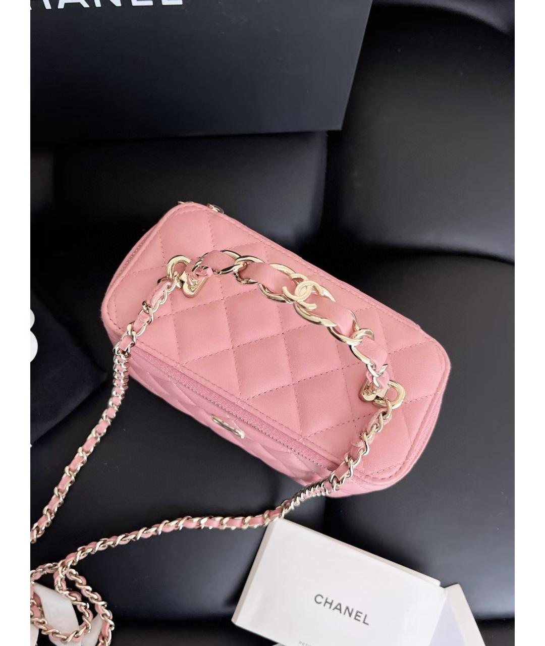 CHANEL Розовая кожаная сумка через плечо, фото 3