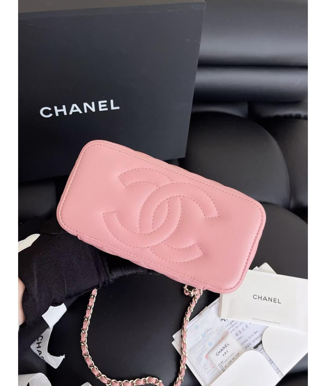 CHANEL Розовая кожаная сумка через плечо, фото 4