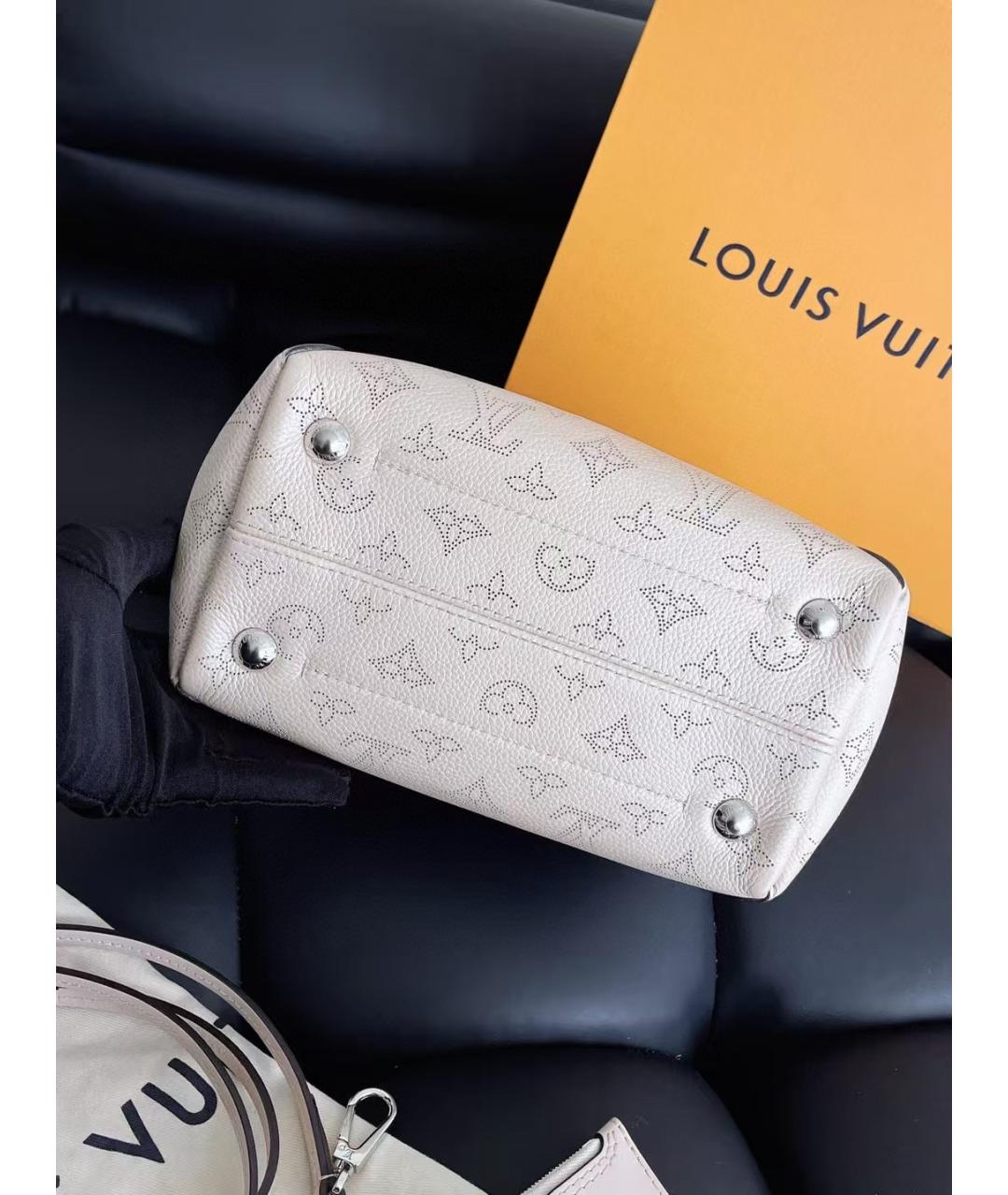 LOUIS VUITTON Белая кожаная сумка тоут, фото 5
