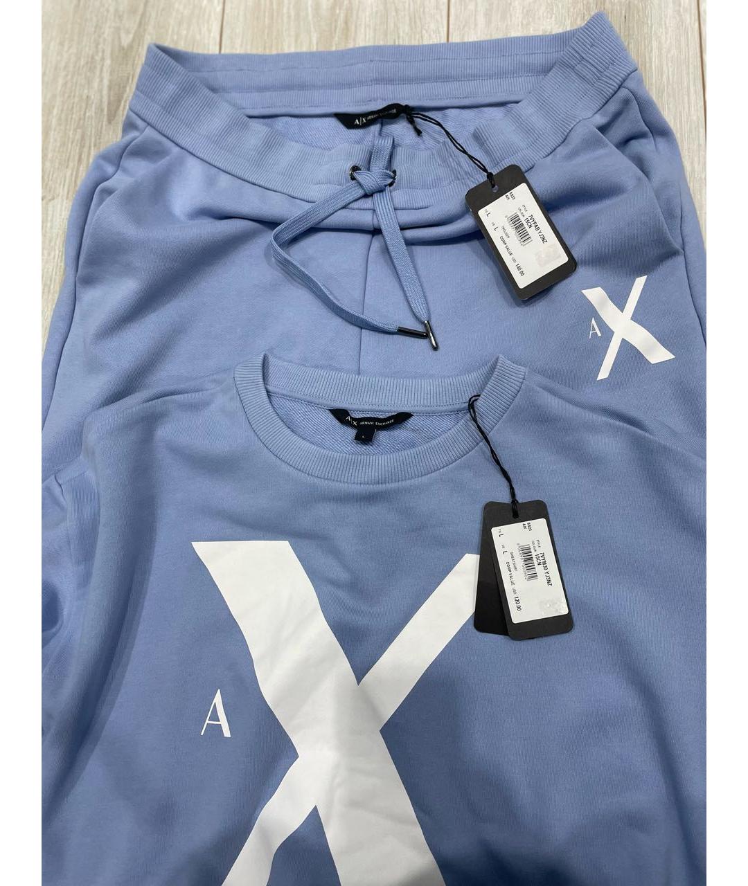 ARMANI EXCHANGE Голубой хлопковый спортивные костюмы, фото 5