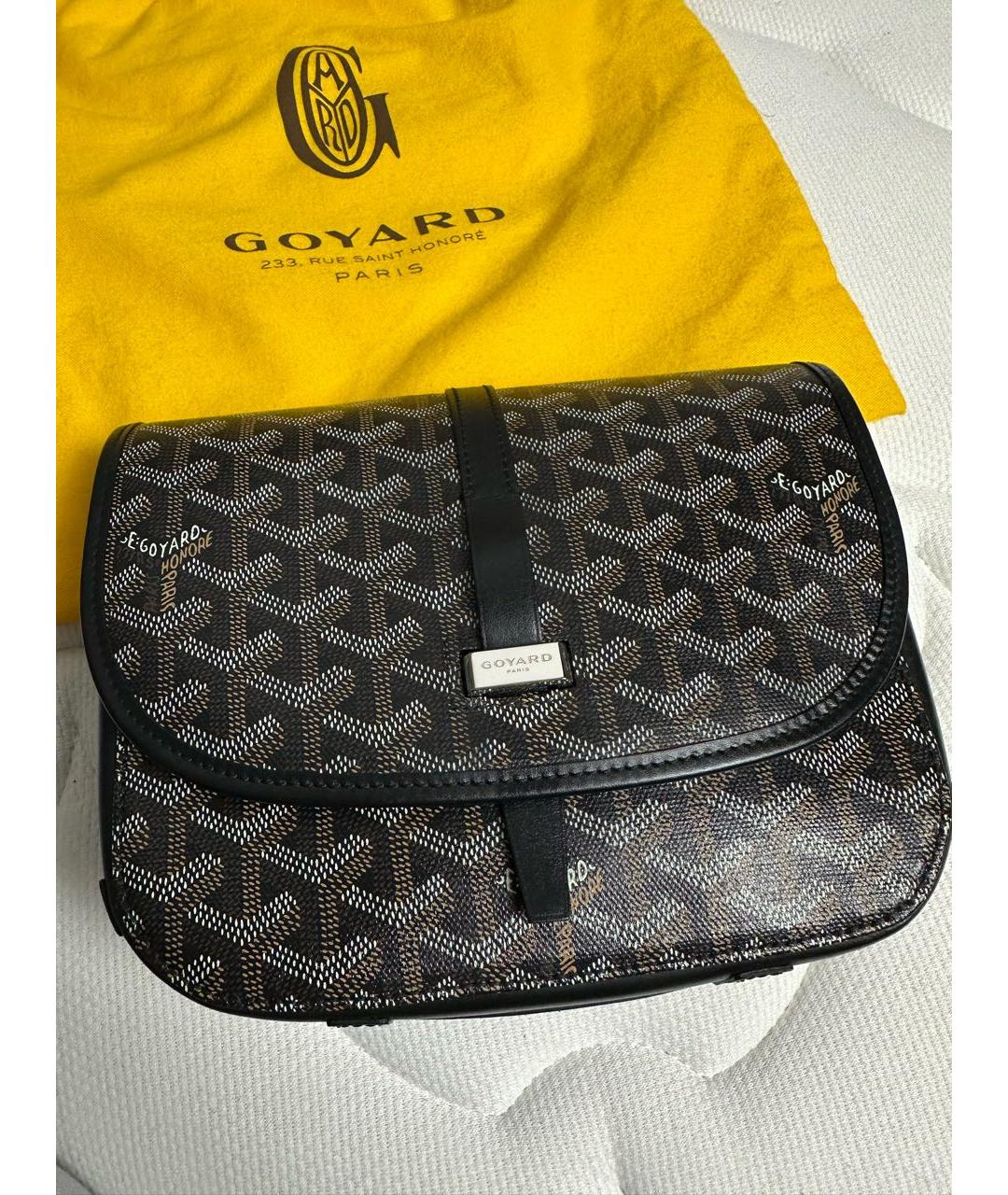 GOYARD Черная кожаная сумка на плечо, фото 3