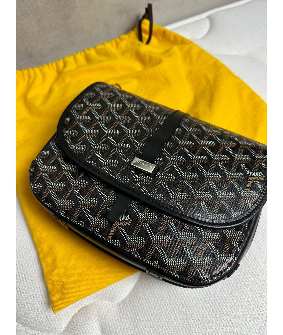 GOYARD Черная кожаная сумка на плечо, фото 4