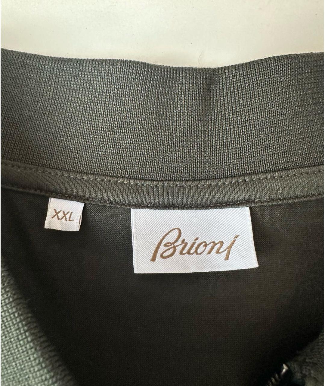 BRIONI Зеленая хлопковая футболка, фото 4