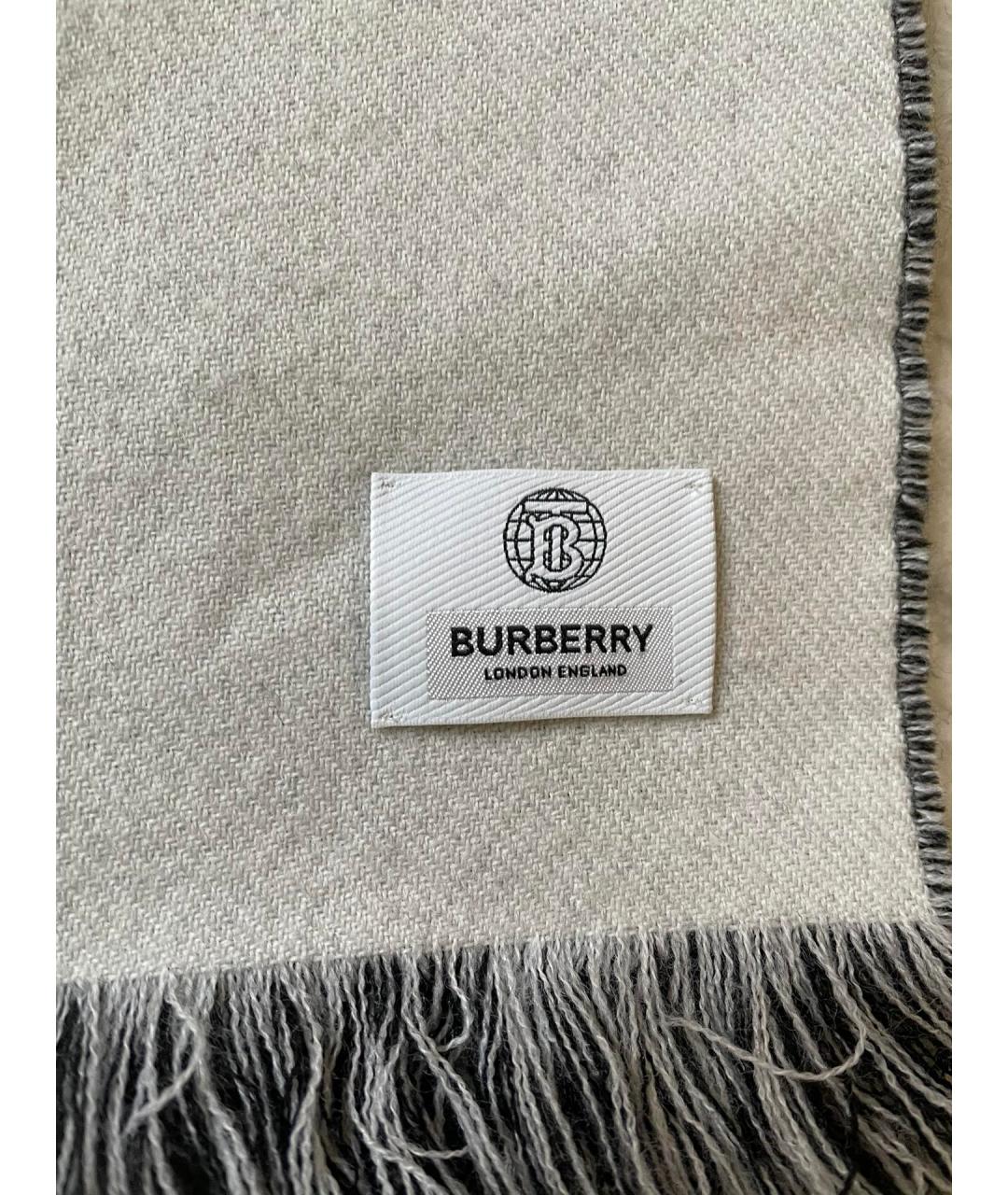 BURBERRY Черный кашемировый шарф, фото 6