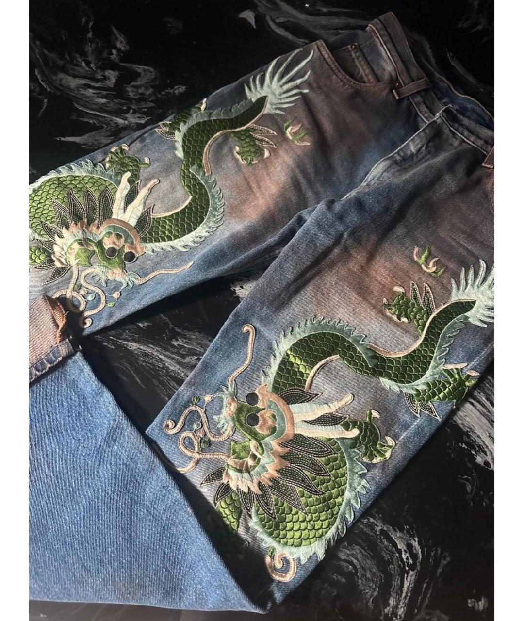 GUCCI Синие хлопковые прямые джинсы, фото 7