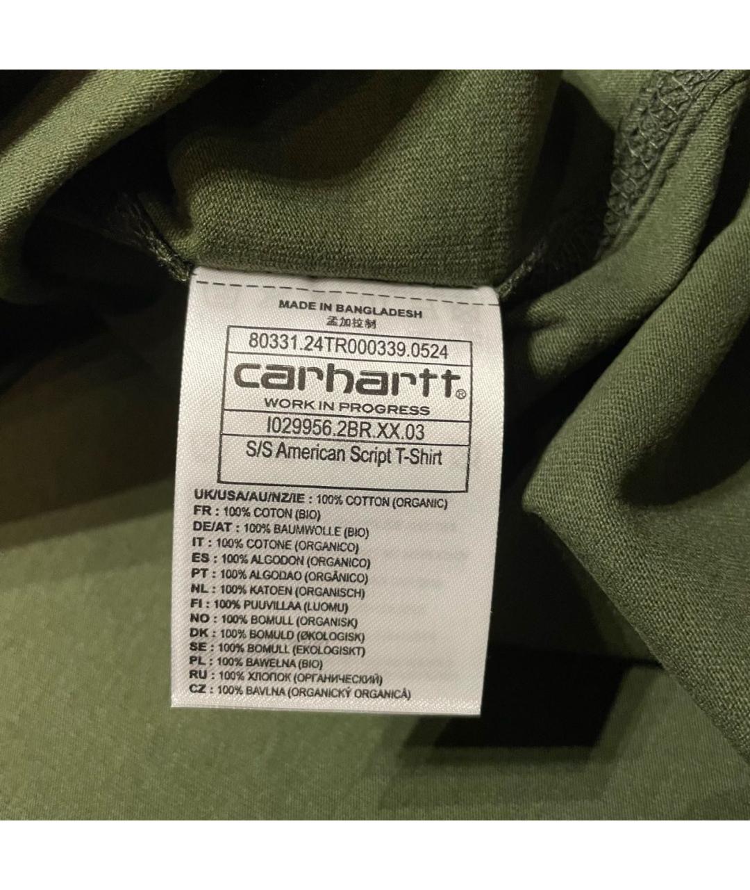 CARHARTT Зеленая хлопковая футболка, фото 7