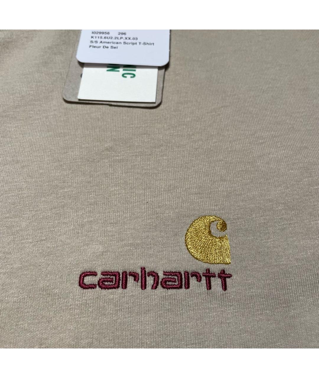 CARHARTT Бежевая хлопковая футболка, фото 4