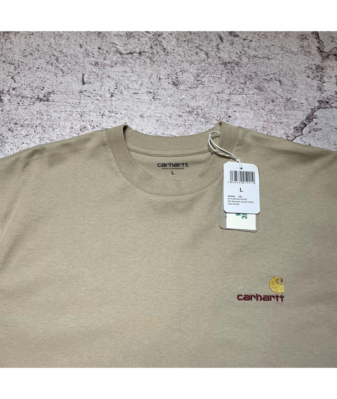 CARHARTT Бежевая хлопковая футболка, фото 3