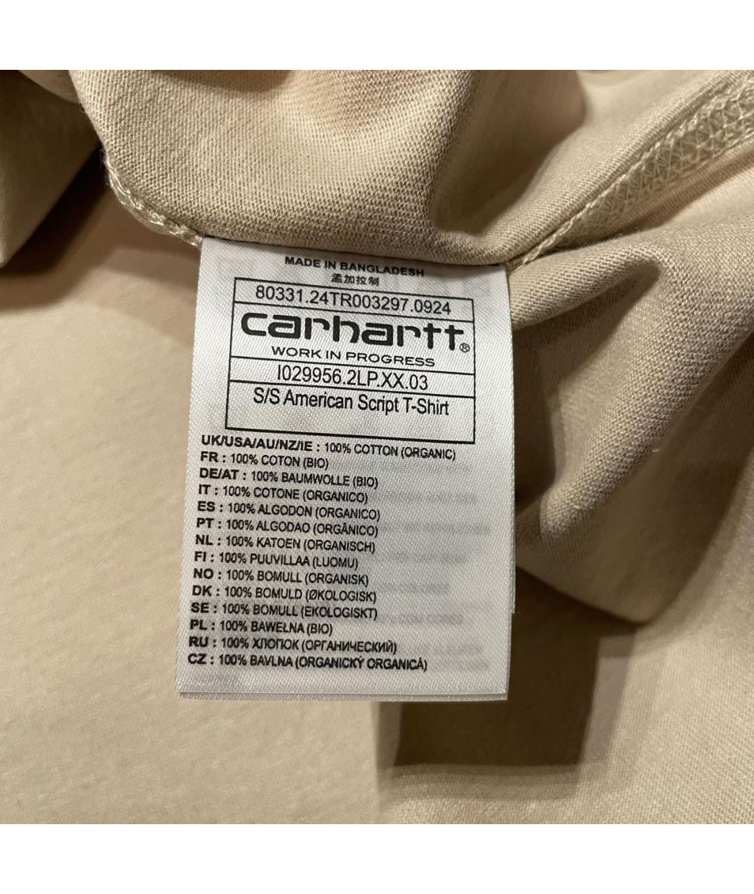 CARHARTT Бежевая хлопковая футболка, фото 7