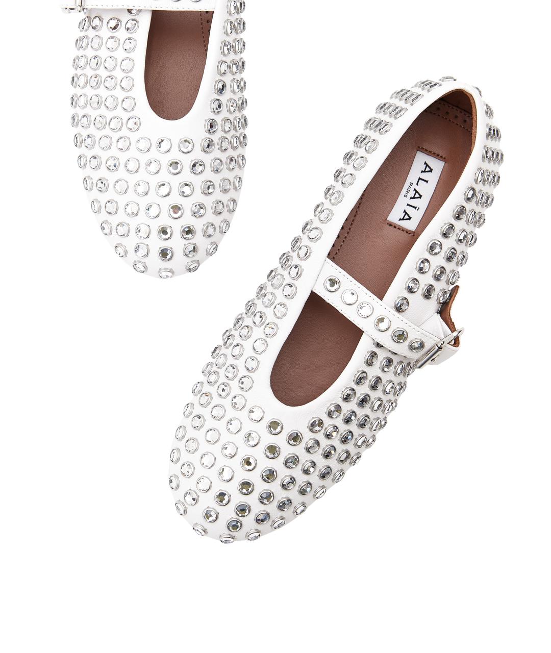 ALAIA Белые кожаные балетки, фото 6