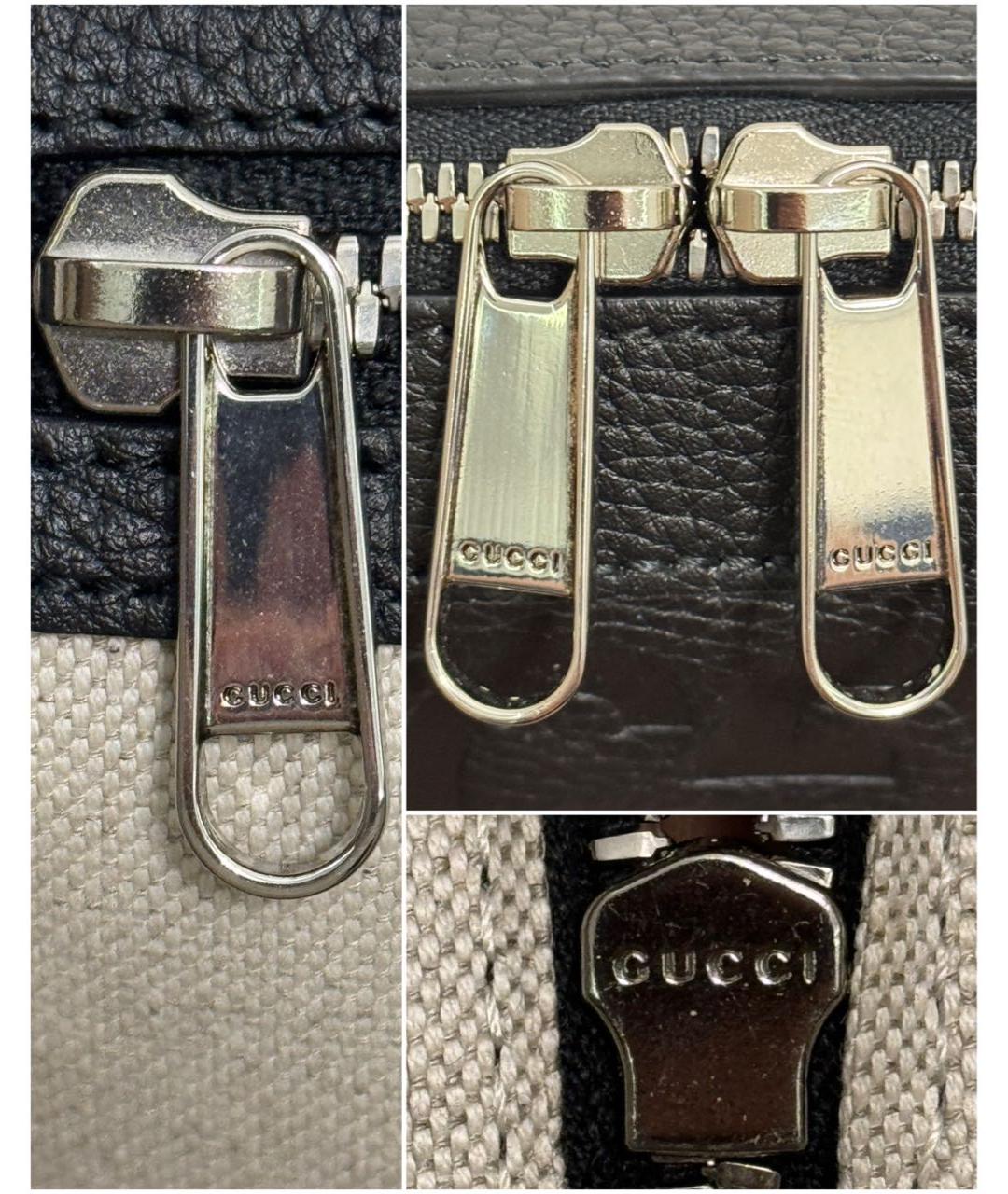 GUCCI Черный кожаный портфель, фото 6