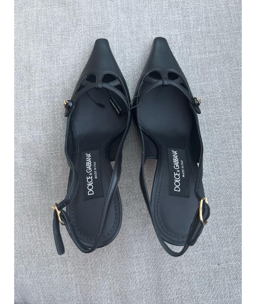 DOLCE&GABBANA Черные кожаные туфли, фото 3