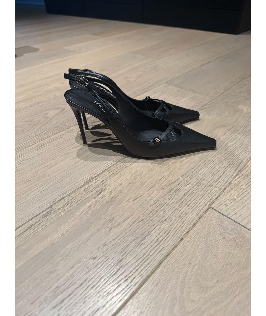 DOLCE&GABBANA Черные кожаные туфли, фото 5