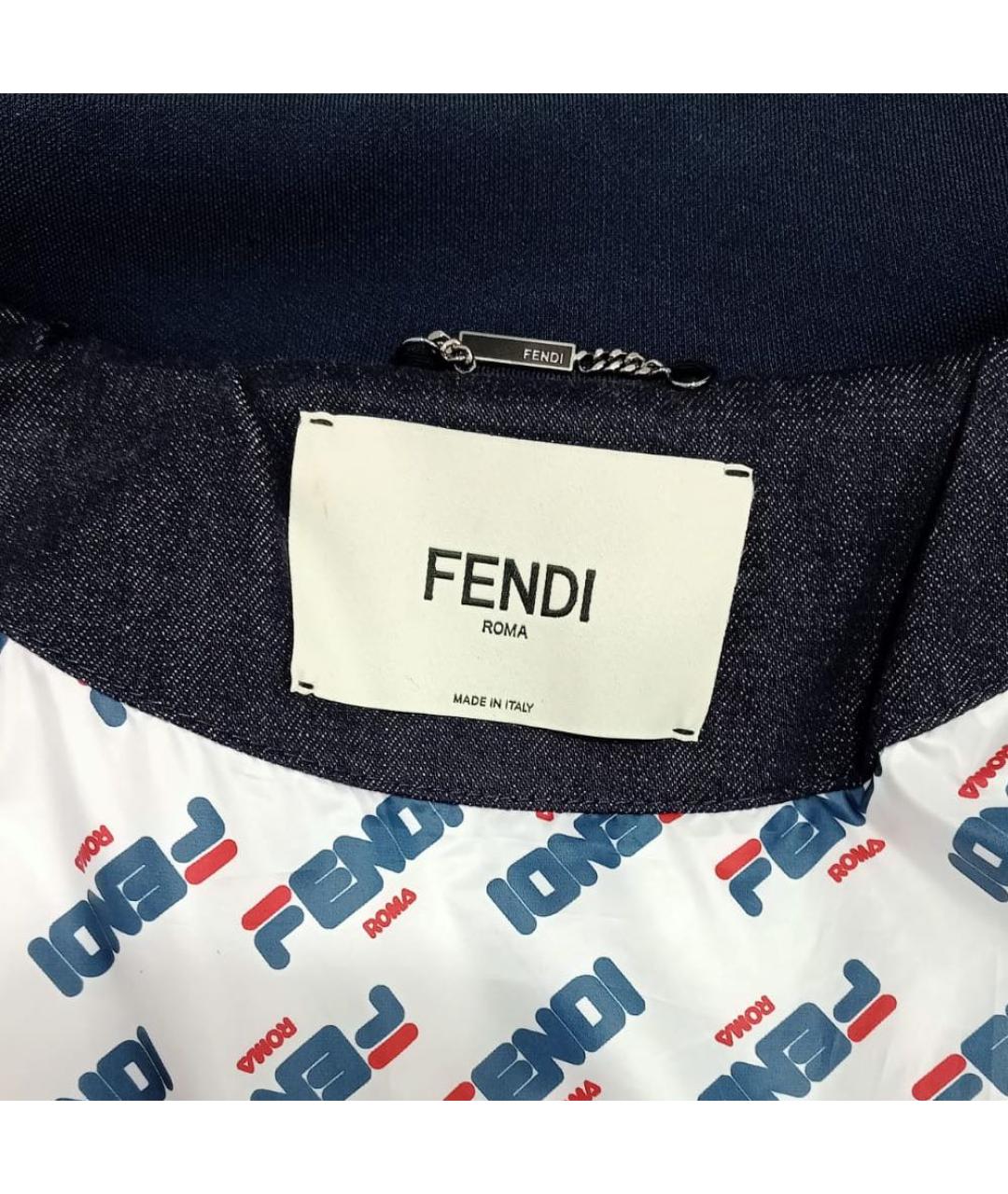 FENDI Темно-синее деним пальто, фото 3