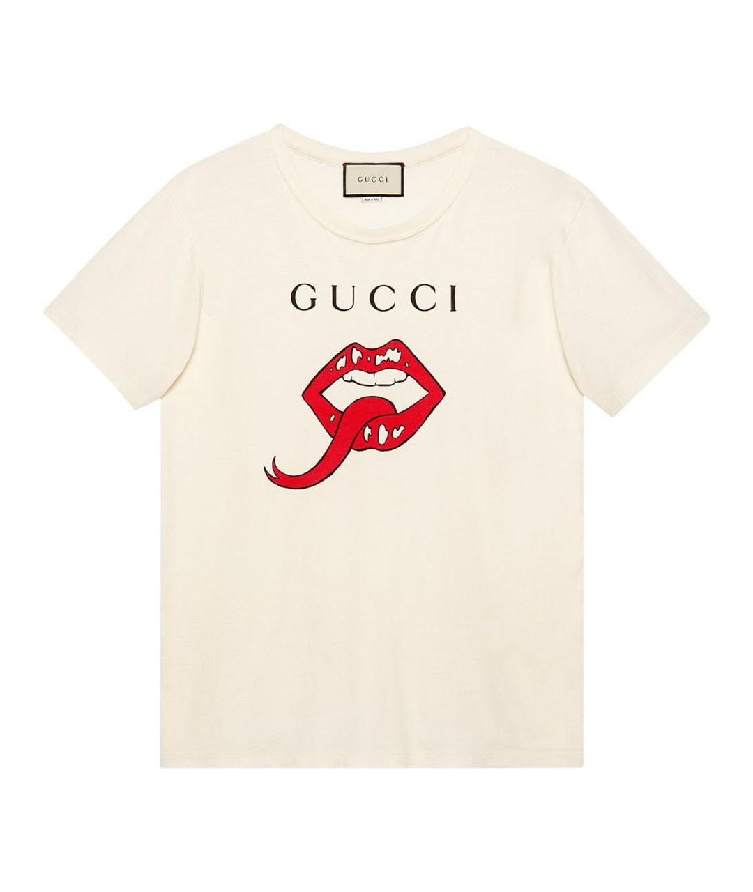 GUCCI Бежевая хлопковая футболка, фото 9