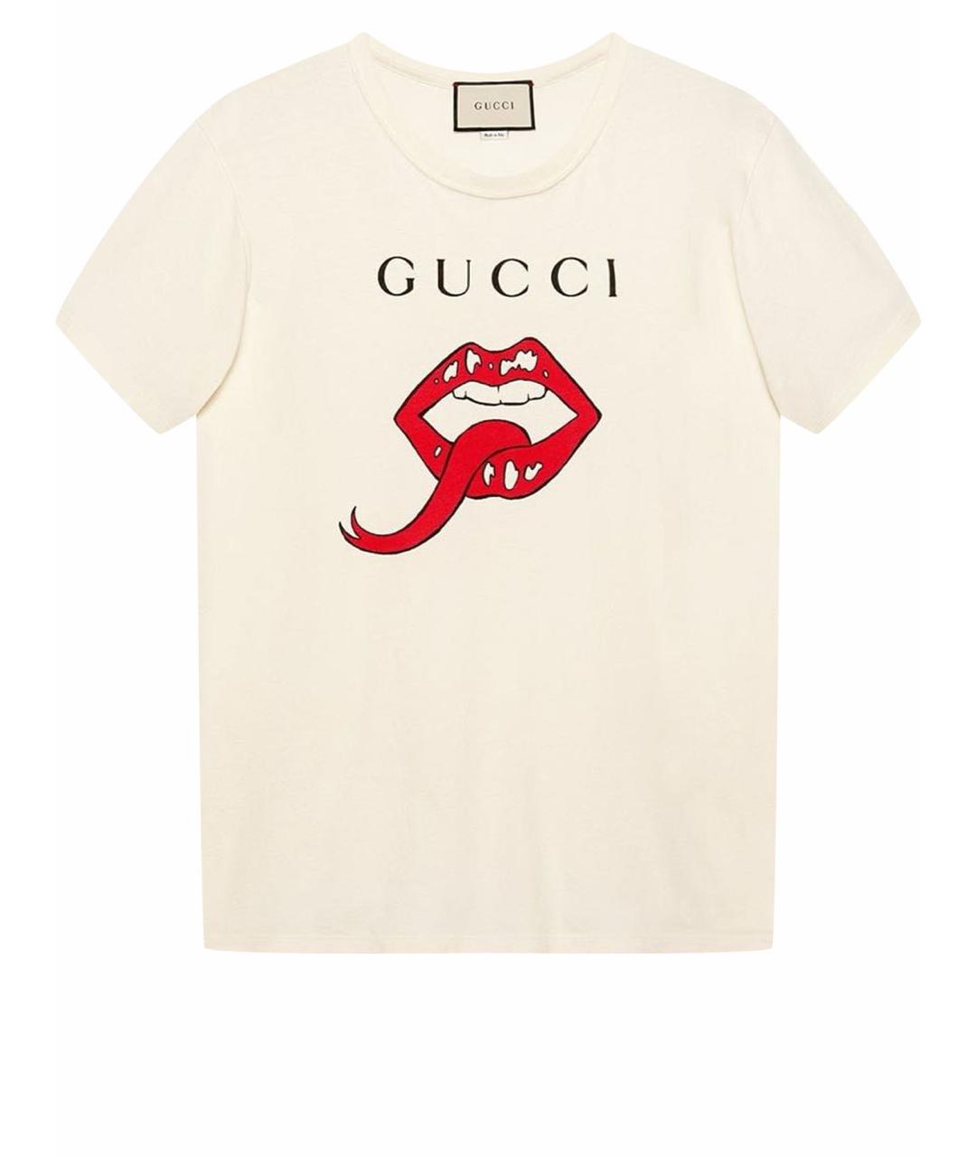 GUCCI Бежевая хлопковая футболка, фото 1