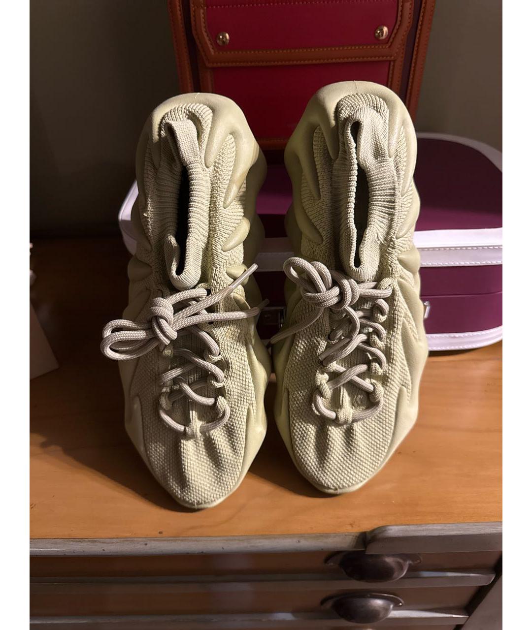 ADIDAS YEEZY Зеленые синтетические низкие кроссовки / кеды, фото 2