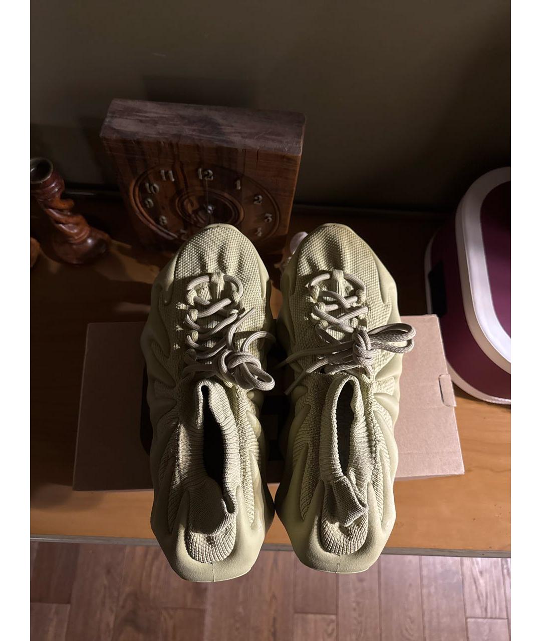 ADIDAS YEEZY Зеленые синтетические низкие кроссовки / кеды, фото 3