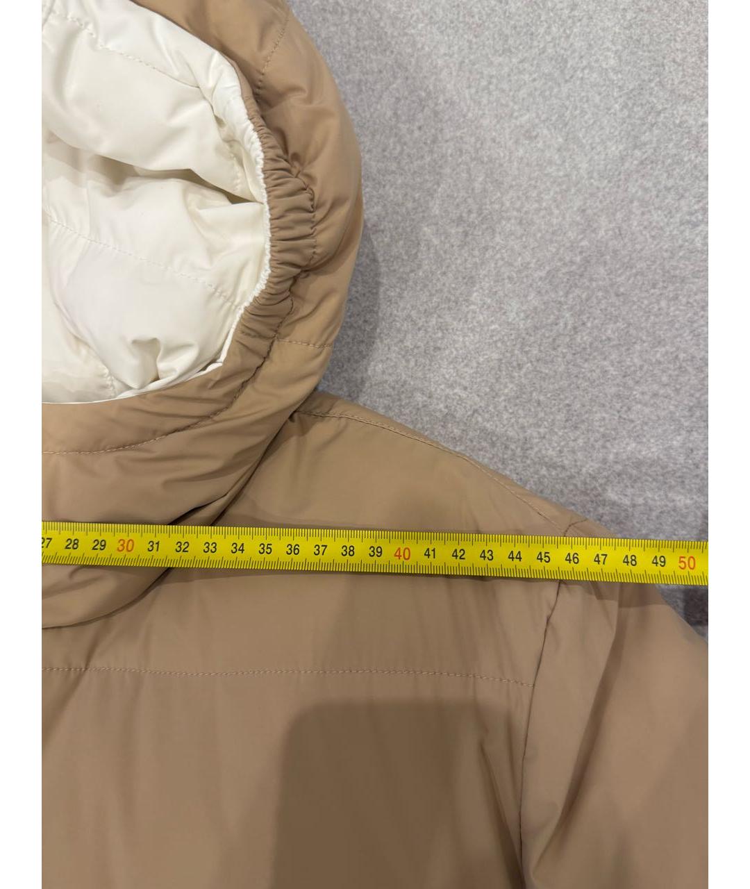 BRUNELLO CUCINELLI Бежевый полиамидовый пуховик, фото 4