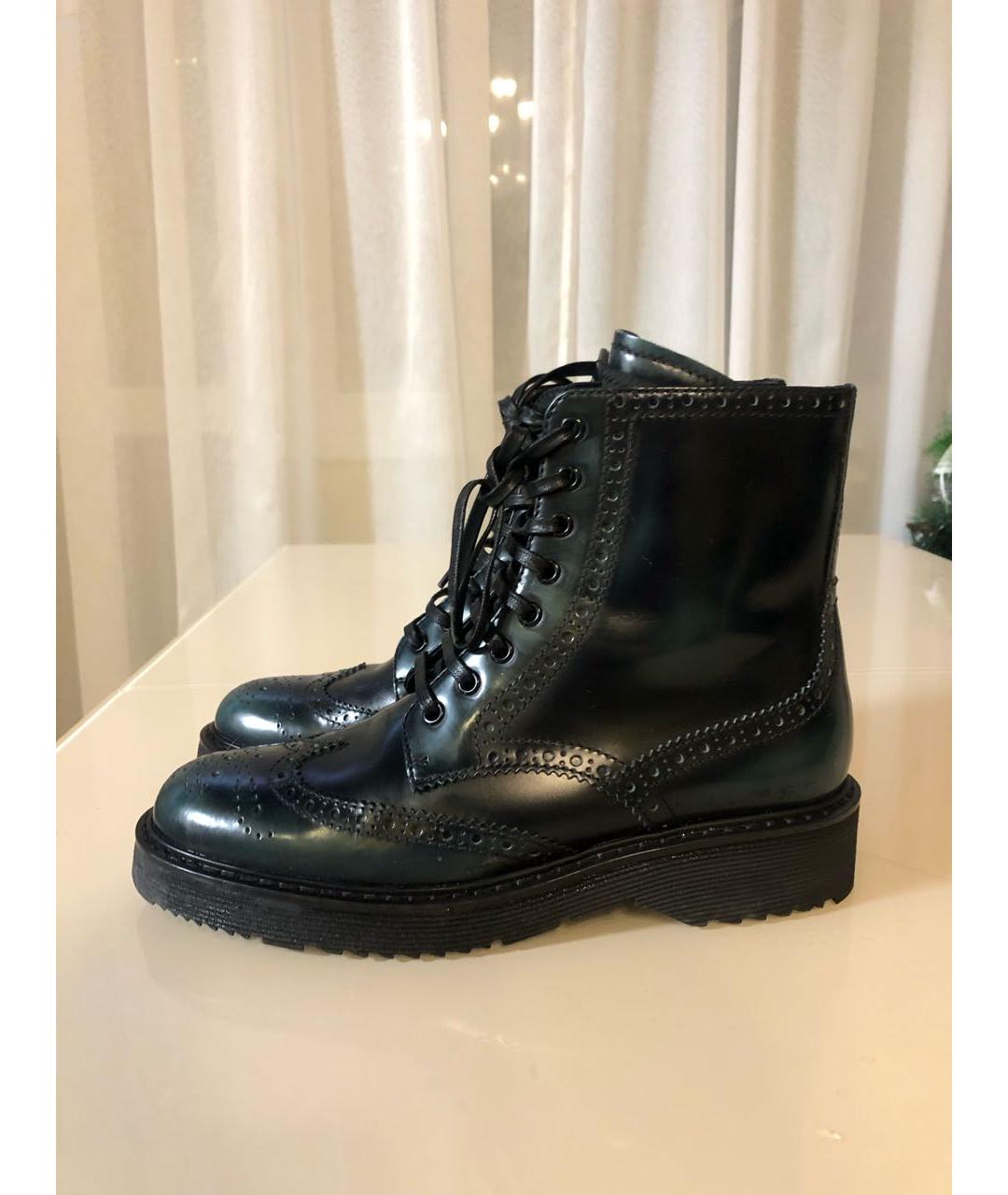 PRADA Зеленые кожаные ботинки, фото 9