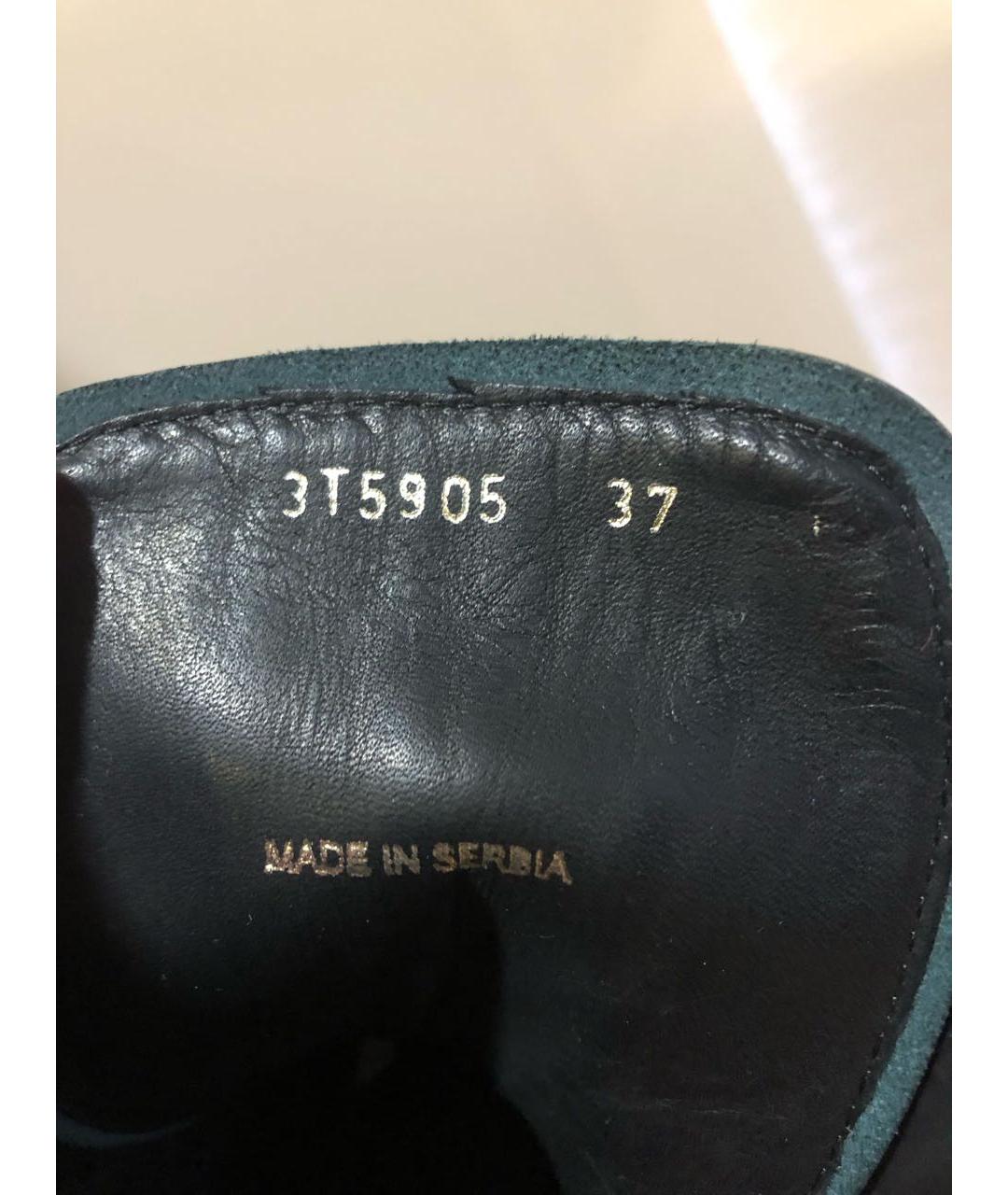 PRADA Зеленые кожаные ботинки, фото 8