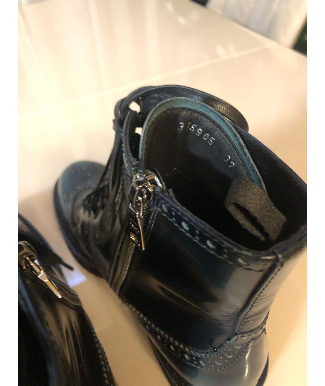 PRADA Зеленые кожаные ботинки, фото 5